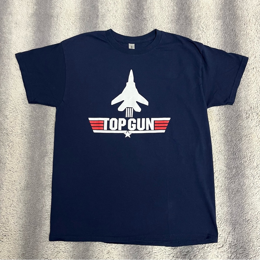 Top Gun Navy Blue Graphic Tee Shirt Mens Large Classic 80’s Movie Tee Maverick